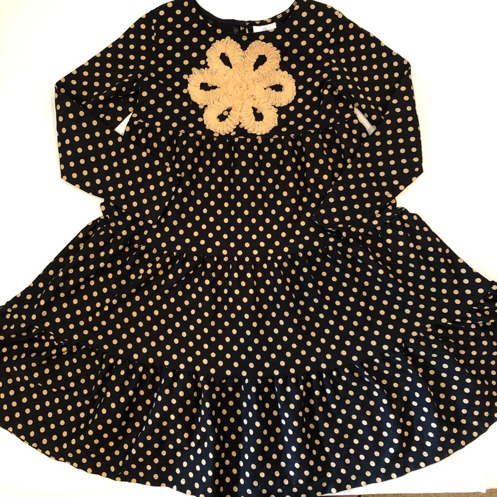 Hanna black dotted twirl dress